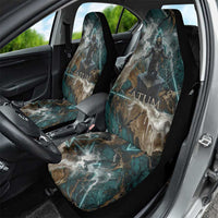 Atum Car Seat Cover Ancient Egyptian Teal Marble Smoke, Solar Barque Crown, Creator Deity Statue - Wonder Print Shop