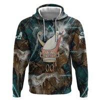 Atum Zip Hoodie Ancient Egyptian Teal Marble Smoke, Solar Barque Crown, Creator Deity Statue - Wonder Print Shop