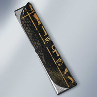 Atum Ancient Egyptian Auto Sun Shade with Dark Hieroglyph Grid, Ouroboros Serpent Ring and The Final Serpent - Wonder Print Shop