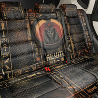 Atum Ancient Egyptian Back Car Seat Cover with Dark Hieroglyph Grid, Ouroboros Serpent Ring and The Final Serpent - Wonder Print Shop
