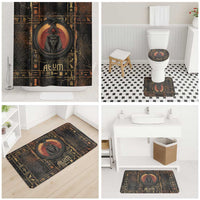 Atum Ancient Egyptian Bathroom Set with Dark Hieroglyph Grid, Ouroboros Serpent Ring and The Final Serpent - Wonder Print Shop