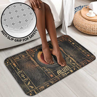 Atum Ancient Egyptian Bathroom Set with Dark Hieroglyph Grid, Ouroboros Serpent Ring and The Final Serpent - Wonder Print Shop
