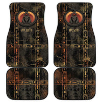 Atum Ancient Egyptian Car Mats with Dark Hieroglyph Grid, Ouroboros Serpent Ring and The Final Serpent - Wonder Print Shop