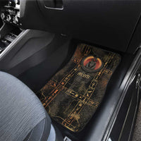 Atum Ancient Egyptian Car Mats with Dark Hieroglyph Grid, Ouroboros Serpent Ring and The Final Serpent - Wonder Print Shop