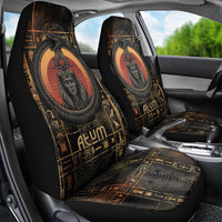 Atum Ancient Egyptian Car Seat Cover with Dark Hieroglyph Grid, Ouroboros Serpent Ring and The Final Serpent - Wonder Print Shop
