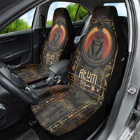 Atum Ancient Egyptian Car Seat Cover with Dark Hieroglyph Grid, Ouroboros Serpent Ring and The Final Serpent - Wonder Print Shop