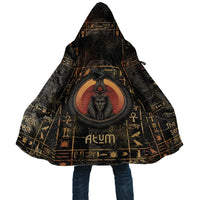 Atum Ancient Egyptian Cloak with Dark Hieroglyph Grid, Ouroboros Serpent Ring and The Final Serpent - Wonder Print Shop