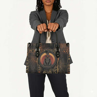 Atum Ancient Egyptian Leather Bag with Dark Hieroglyph Grid, Ouroboros Serpent Ring and The Final Serpent - Wonder Print Shop