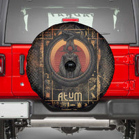 Atum Ancient Egyptian Spare Tire Cover with Dark Hieroglyph Grid, Ouroboros Serpent Ring and The Final Serpent - Wonder Print Shop