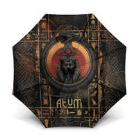 Atum Ancient Egyptian Umbrella with Dark Hieroglyph Grid, Ouroboros Serpent Ring and The Final Serpent - Wonder Print Shop