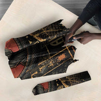 Atum Ancient Egyptian Umbrella with Dark Hieroglyph Grid, Ouroboros Serpent Ring and The Final Serpent - Wonder Print Shop