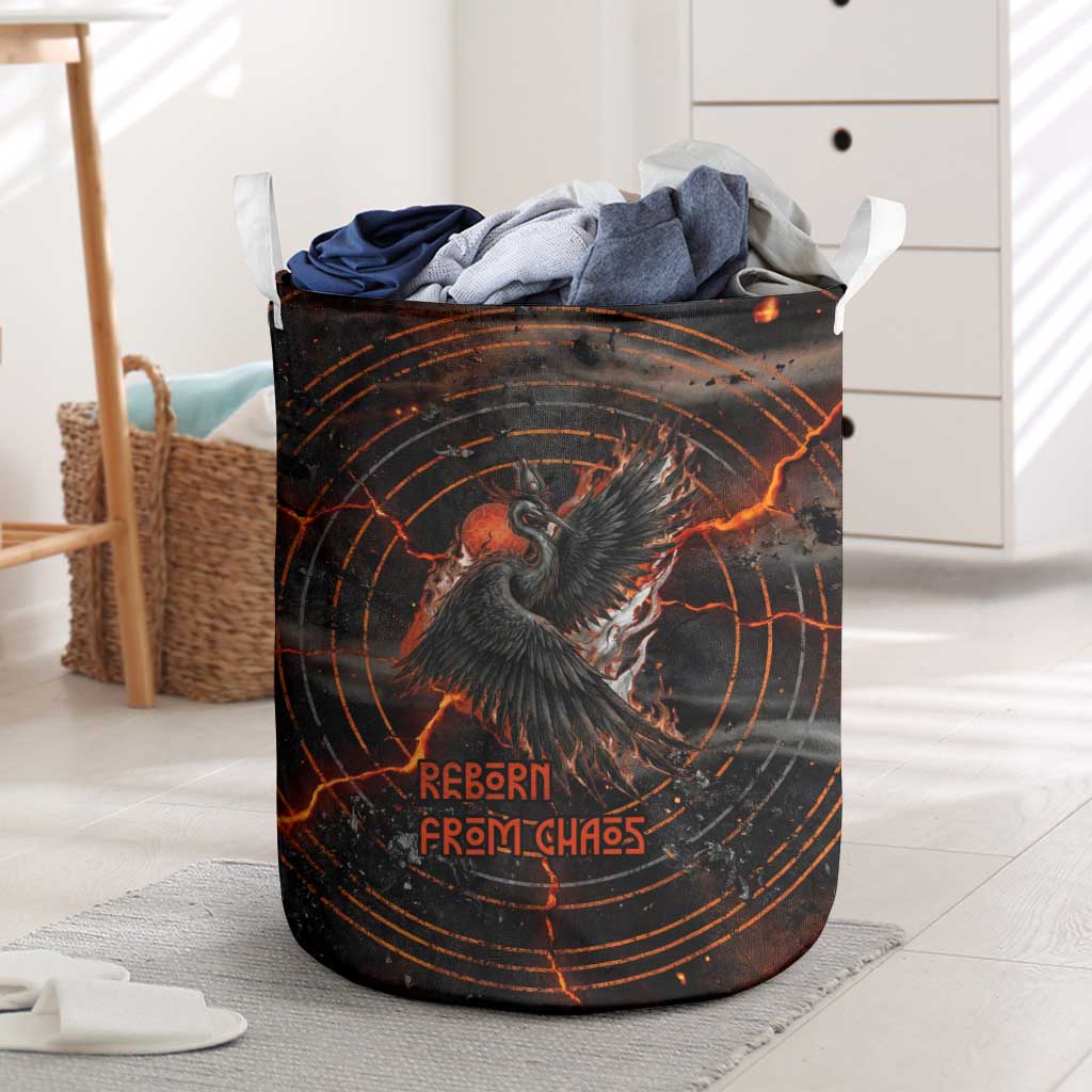 Bennu Laundry Basket Ancient Egyptian Lava Crack Texture, Phoenix Firebird and Reborn from Chaos - Wonder Print Shop