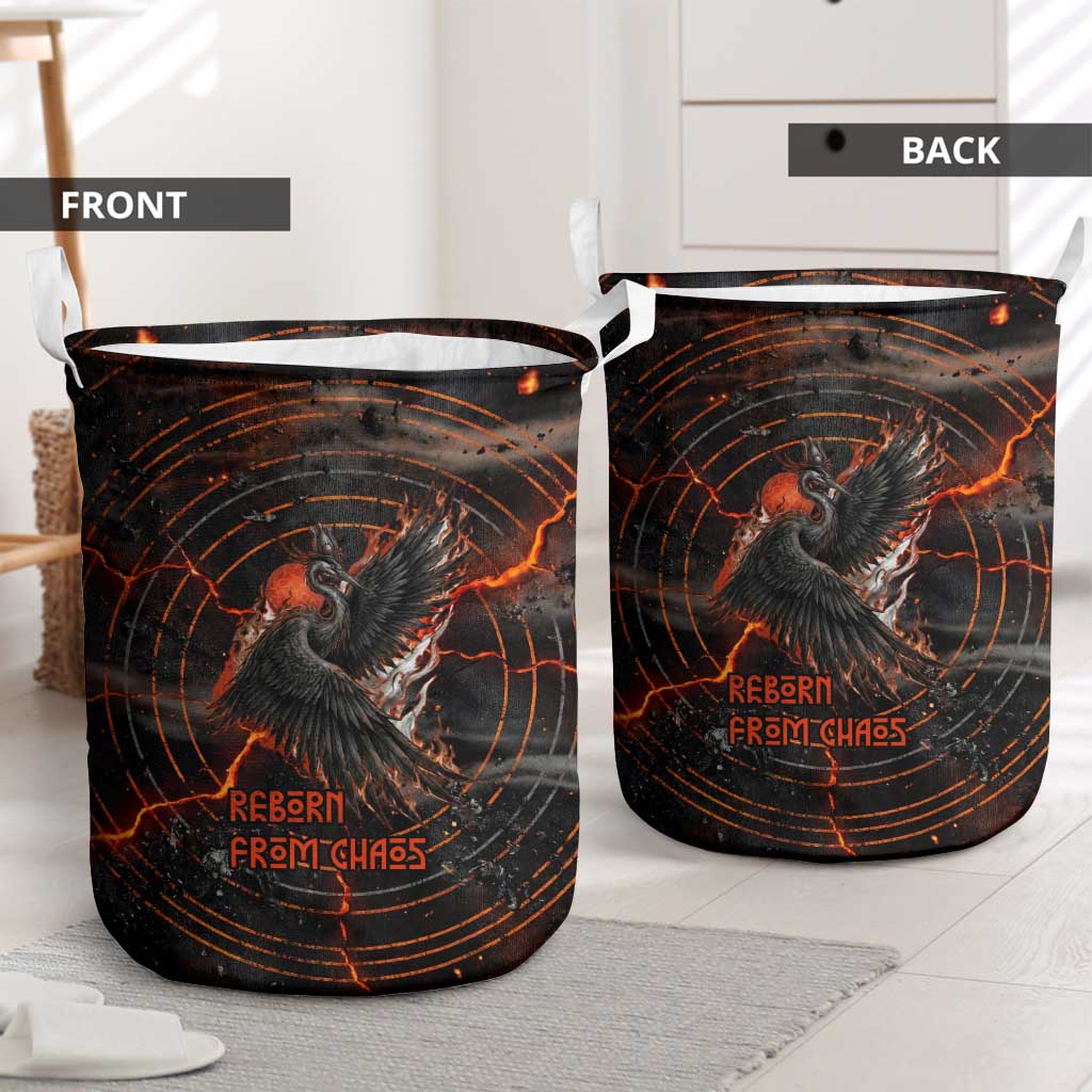 Bennu Laundry Basket Ancient Egyptian Lava Crack Texture, Phoenix Firebird and Reborn from Chaos - Wonder Print Shop
