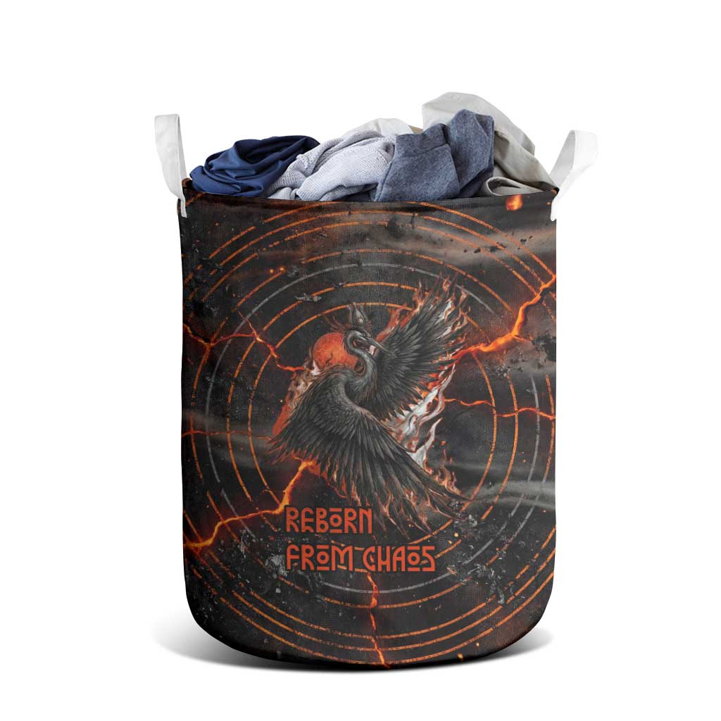 Bennu Laundry Basket Ancient Egyptian Lava Crack Texture, Phoenix Firebird and Reborn from Chaos - Wonder Print Shop