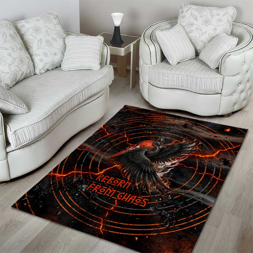 Bennu Area Rug Ancient Egyptian Lava Crack Texture, Phoenix Firebird and Reborn from Chaos - Wonder Print Shop