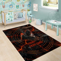 Bennu Area Rug Ancient Egyptian Lava Crack Texture, Phoenix Firebird and Reborn from Chaos - Wonder Print Shop