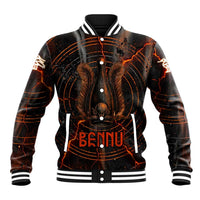 Bennu Baseball Jacket Ancient Egyptian Lava Crack Texture, Phoenix Firebird and Reborn from Chaos - Wonder Print Shop