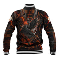 Bennu Baseball Jacket Ancient Egyptian Lava Crack Texture, Phoenix Firebird and Reborn from Chaos - Wonder Print Shop