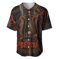 Bennu Baseball Jersey Ancient Egyptian Lava Crack Texture, Phoenix Firebird and Reborn from Chaos - Wonder Print Shop