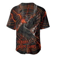 Bennu Baseball Jersey Ancient Egyptian Lava Crack Texture, Phoenix Firebird and Reborn from Chaos - Wonder Print Shop