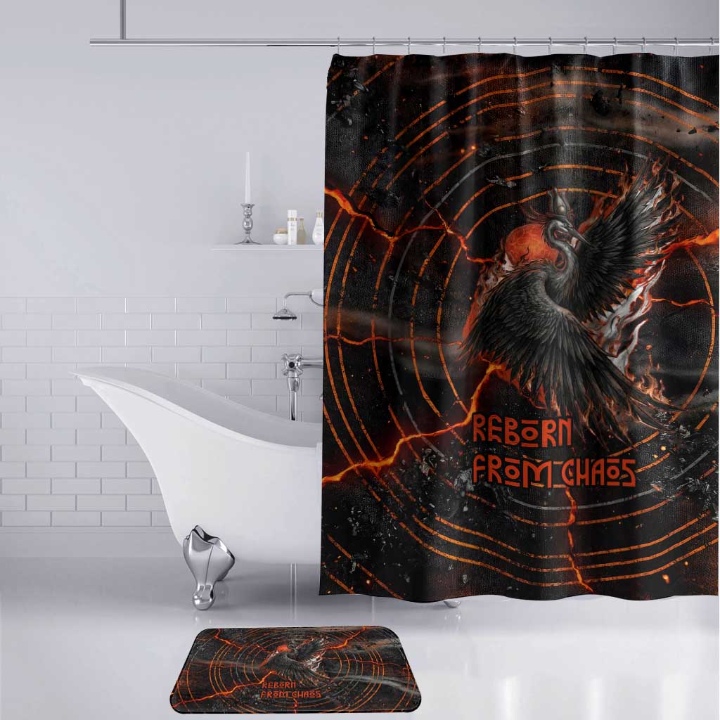 Bennu Bathroom Set Ancient Egyptian Lava Crack Texture, Phoenix Firebird and Reborn from Chaos - Wonder Print Shop