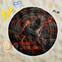 Bennu Beach Blanket Ancient Egyptian Lava Crack Texture, Phoenix Firebird and Reborn from Chaos - Wonder Print Shop