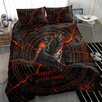 Bennu Bedding Set Ancient Egyptian Lava Crack Texture, Phoenix Firebird and Reborn from Chaos - Wonder Print Shop