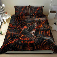 Bennu Bedding Set Ancient Egyptian Lava Crack Texture, Phoenix Firebird and Reborn from Chaos - Wonder Print Shop