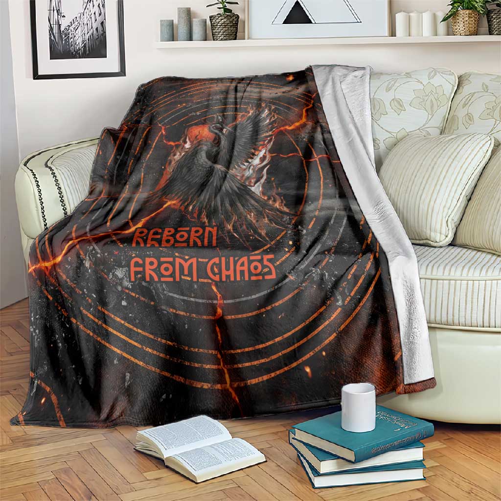 Bennu Blanket Ancient Egyptian Lava Crack Texture, Phoenix Firebird and Reborn from Chaos - Wonder Print Shop