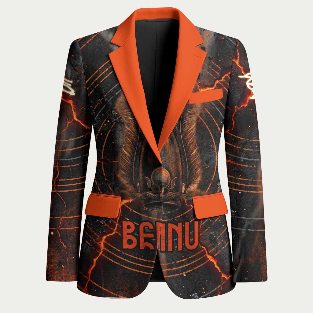 Bennu Blazer Ancient Egyptian Lava Crack Texture, Phoenix Firebird and Reborn from Chaos - Wonder Print Shop