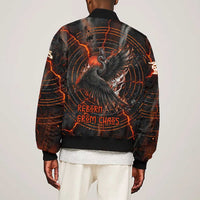 Bennu Bomber Jacket Ancient Egyptian Lava Crack Texture, Phoenix Firebird and Reborn from Chaos - Wonder Print Shop