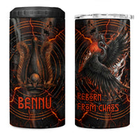 Bennu 4 in 1 Can Cooler Tumbler Ancient Egyptian Lava Crack Texture, Phoenix Firebird and Reborn from Chaos - Wonder Print Shop