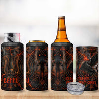 Bennu 4 in 1 Can Cooler Tumbler Ancient Egyptian Lava Crack Texture, Phoenix Firebird and Reborn from Chaos - Wonder Print Shop