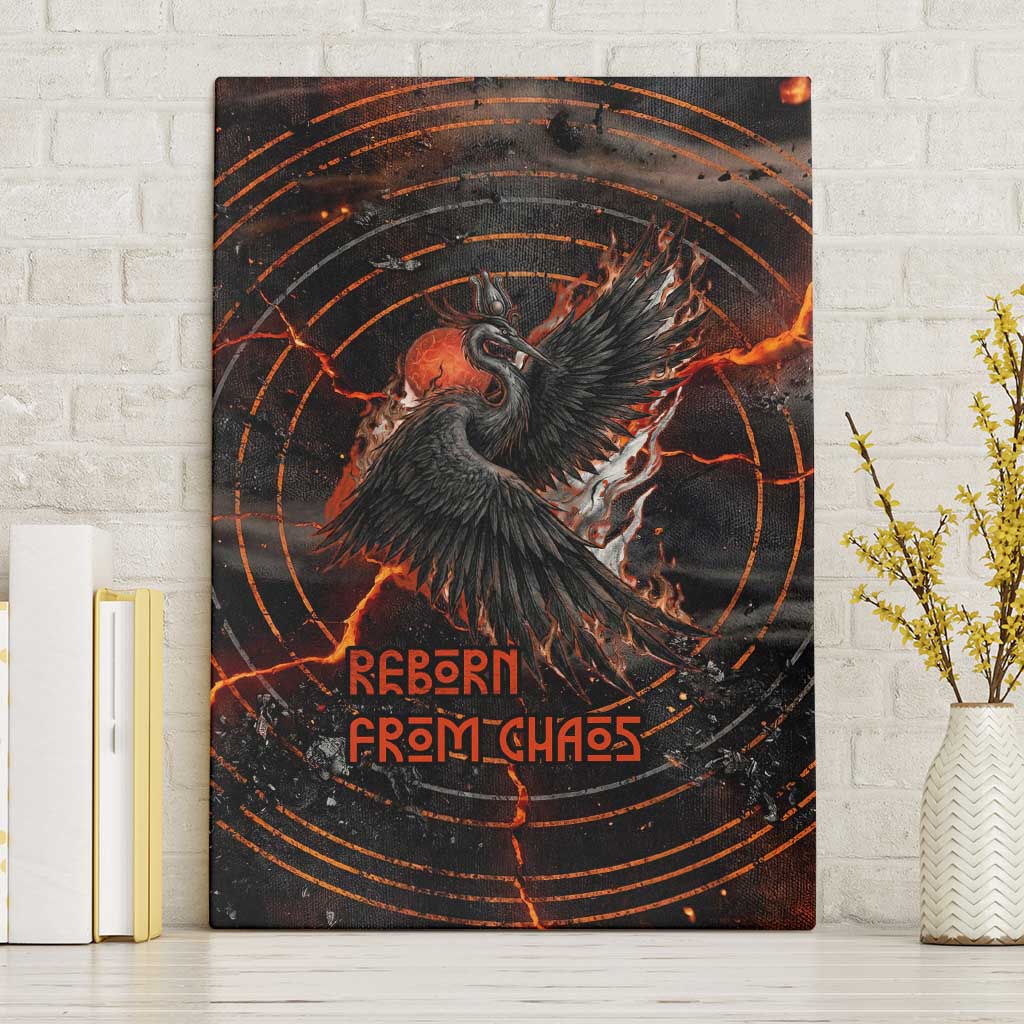 Bennu Canvas Wall Art Ancient Egyptian Lava Crack Texture, Phoenix Firebird and Reborn from Chaos - Wonder Print Shop