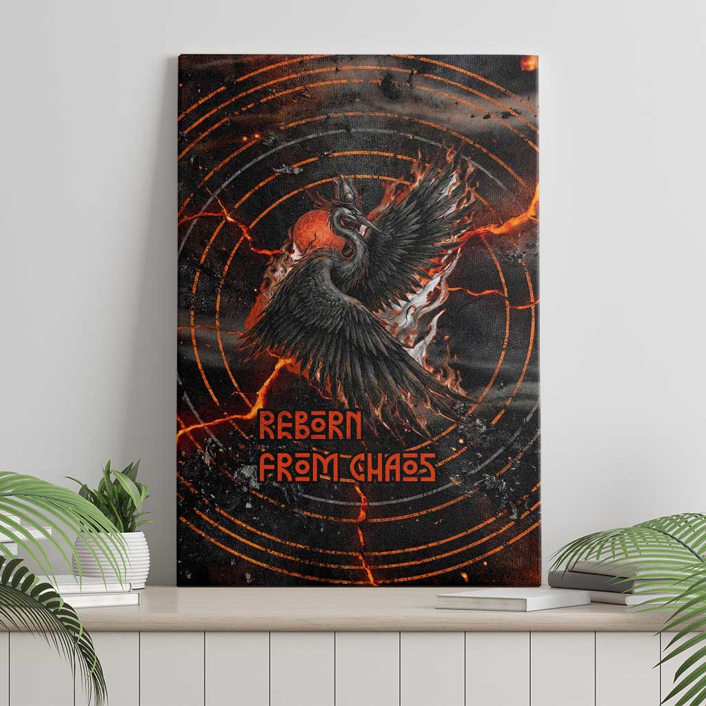 Bennu Canvas Wall Art Ancient Egyptian Lava Crack Texture, Phoenix Firebird and Reborn from Chaos - Wonder Print Shop