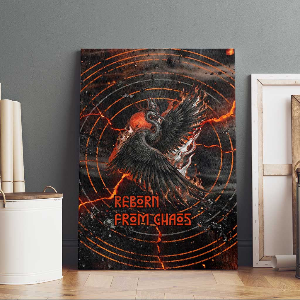 Bennu Canvas Wall Art Ancient Egyptian Lava Crack Texture, Phoenix Firebird and Reborn from Chaos - Wonder Print Shop