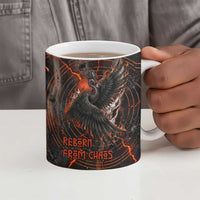 Bennu Ceramic Mug Ancient Egyptian Lava Crack Texture, Phoenix Firebird and Reborn from Chaos - Wonder Print Shop