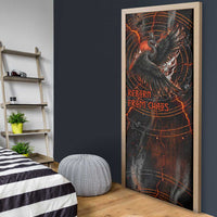 Bennu Door Cover Ancient Egyptian Lava Crack Texture, Phoenix Firebird and Reborn from Chaos - Wonder Print Shop