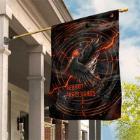 Bennu Garden Flag Ancient Egyptian Lava Crack Texture, Phoenix Firebird and Reborn from Chaos - Wonder Print Shop