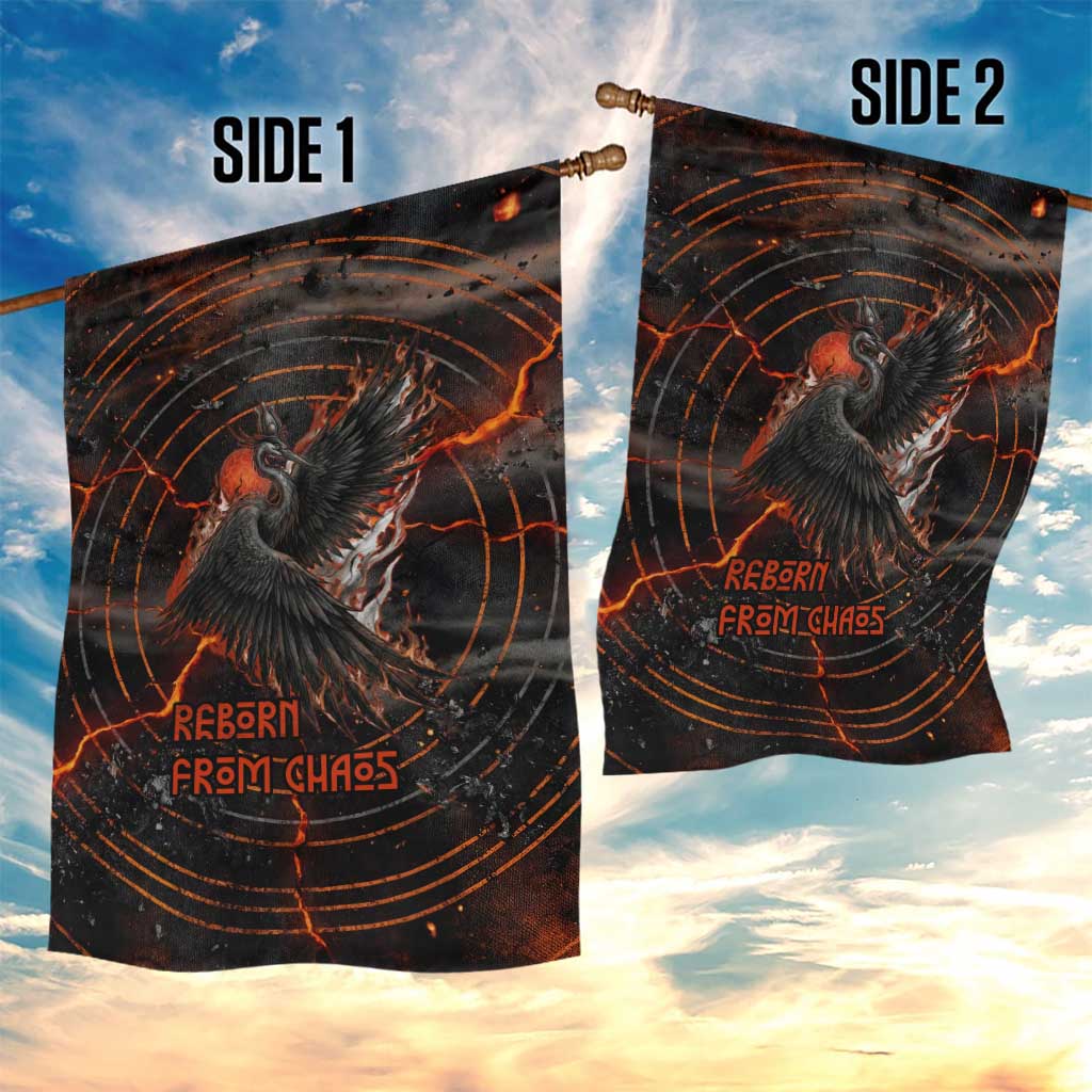 Bennu Garden Flag Ancient Egyptian Lava Crack Texture, Phoenix Firebird and Reborn from Chaos - Wonder Print Shop