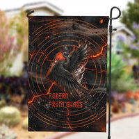 Bennu Garden Flag Ancient Egyptian Lava Crack Texture, Phoenix Firebird and Reborn from Chaos - Wonder Print Shop