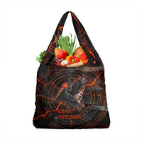 Bennu Grocery Bag Ancient Egyptian Lava Crack Texture, Phoenix Firebird and Reborn from Chaos - Wonder Print Shop