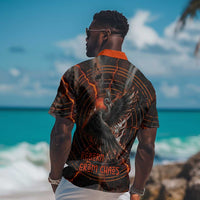 Bennu Hawaiian Shirt Ancient Egyptian Lava Crack Texture, Phoenix Firebird and Reborn from Chaos - Wonder Print Shop