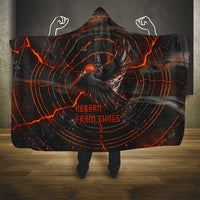 Bennu Hooded Blanket Ancient Egyptian Lava Crack Texture, Phoenix Firebird and Reborn from Chaos - Wonder Print Shop