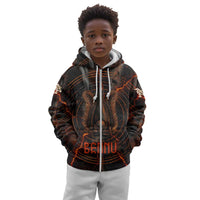 Bennu Kid Hoodie Ancient Egyptian Lava Crack Texture, Phoenix Firebird and Reborn from Chaos - Wonder Print Shop