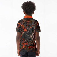 Bennu Kid Polo Shirt Ancient Egyptian Lava Crack Texture, Phoenix Firebird and Reborn from Chaos - Wonder Print Shop