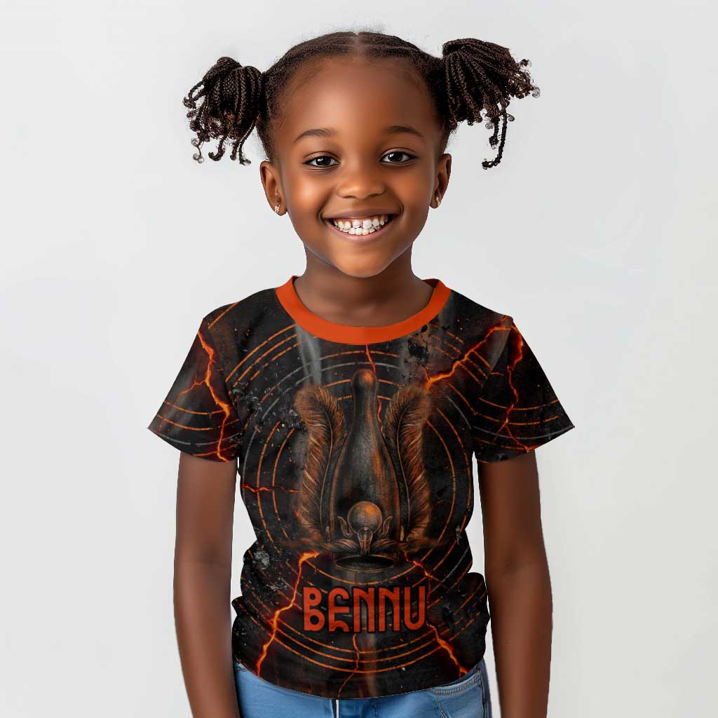 Bennu Kid T shirt Ancient Egyptian Lava Crack Texture, Phoenix Firebird and Reborn from Chaos - Wonder Print Shop