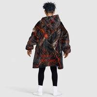 Bennu Kid Wearable Blanket Hoodie Ancient Egyptian Lava Crack Texture, Phoenix Firebird and Reborn from Chaos - Wonder Print Shop