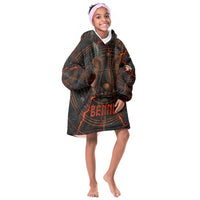 Bennu Kid Wearable Blanket Hoodie Ancient Egyptian Lava Crack Texture, Phoenix Firebird and Reborn from Chaos - Wonder Print Shop
