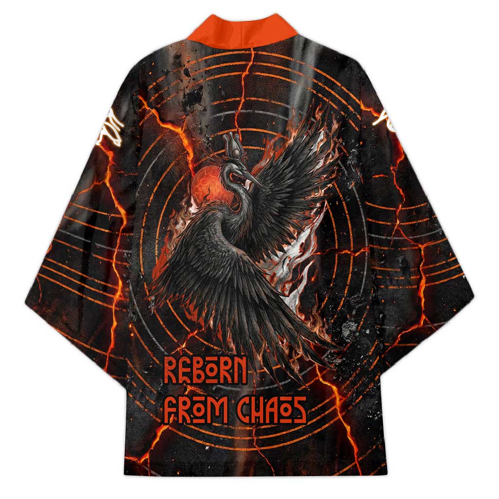 Bennu Kimono Ancient Egyptian Lava Crack Texture, Phoenix Firebird and Reborn from Chaos - Wonder Print Shop